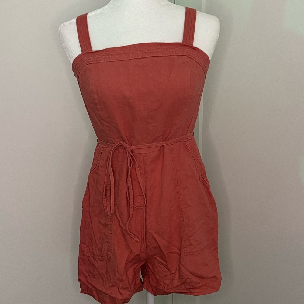 Pink Linen Romper